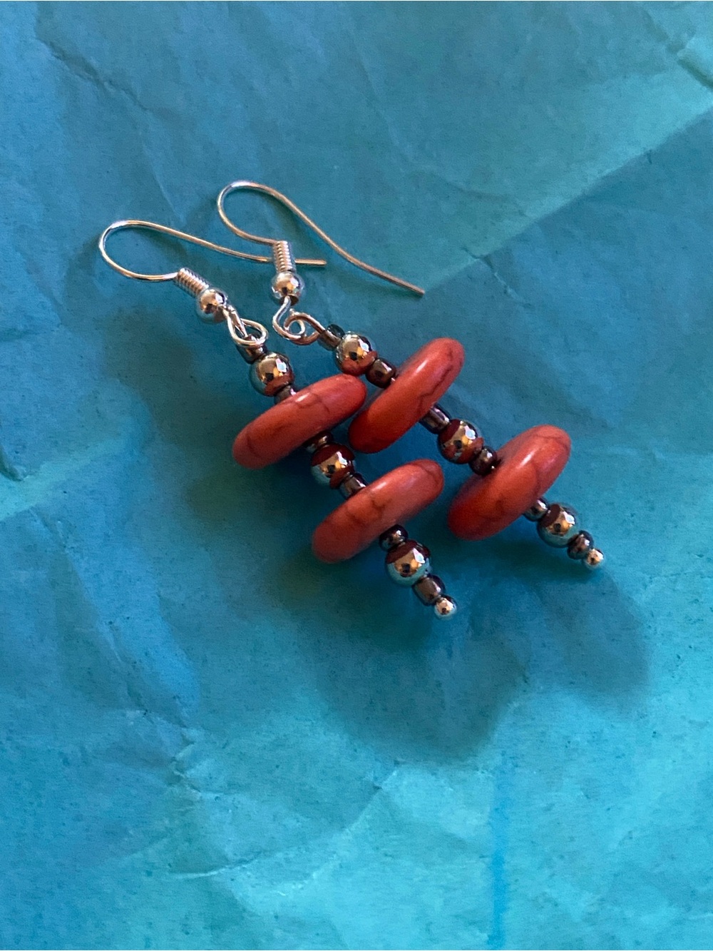 Good Vibes Only  Red Bead Drop Earrings - Womens Jewelry